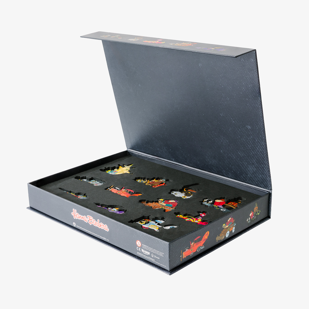 Blu Goblin Wacky Races pin badge box set opened